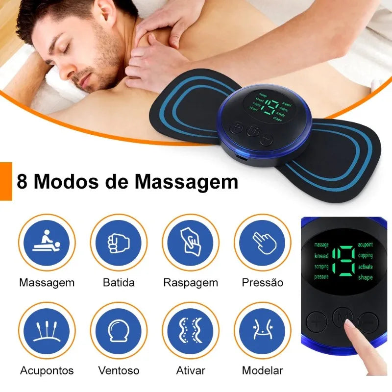 Massageador Elétrico Portátil mini de estimulação de pescoço EMS para alívio da dor muscular cervical